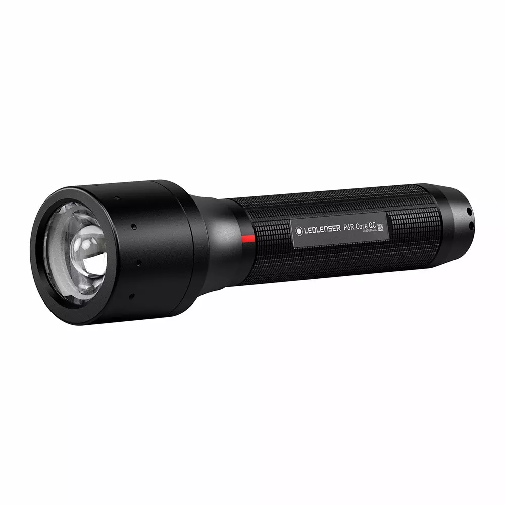 LED LENSER Flash Light Black Color 270 lm Maximum Luminous Flux and 335 m Beam Distance, P6R Core QC