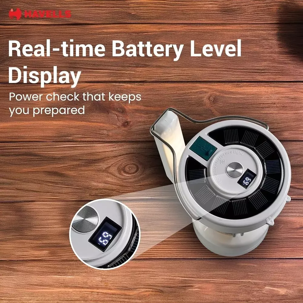 Havells 6 W Beacon Filament Lantern with Rechargeable, 3.7 V and 3600 mAh Battery, LHEXTKPGCN1W006