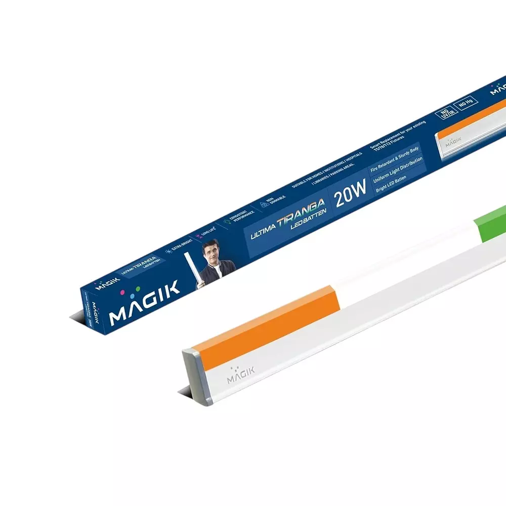 Magik 20 W Tiranga LED Batten Light Polycarbonate (PC) Body and 25000 Hours Life Expectancy