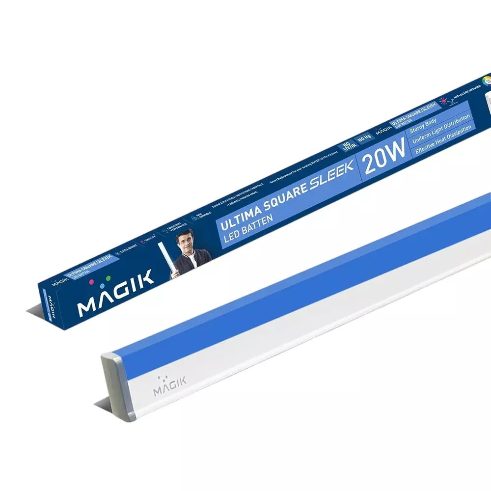 Magik 20 W Ultima Square Sleek LED Batten Light Polycarbonate (PC) Body