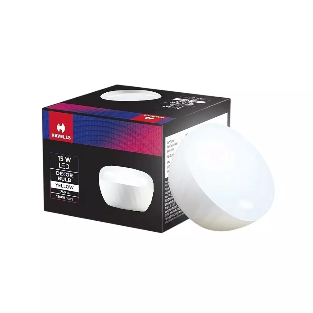 Havells 15 W Dekor Bulb LED Lamp B22 Base Cap, 120 mm Diameter and 0.072 A Lamp Current