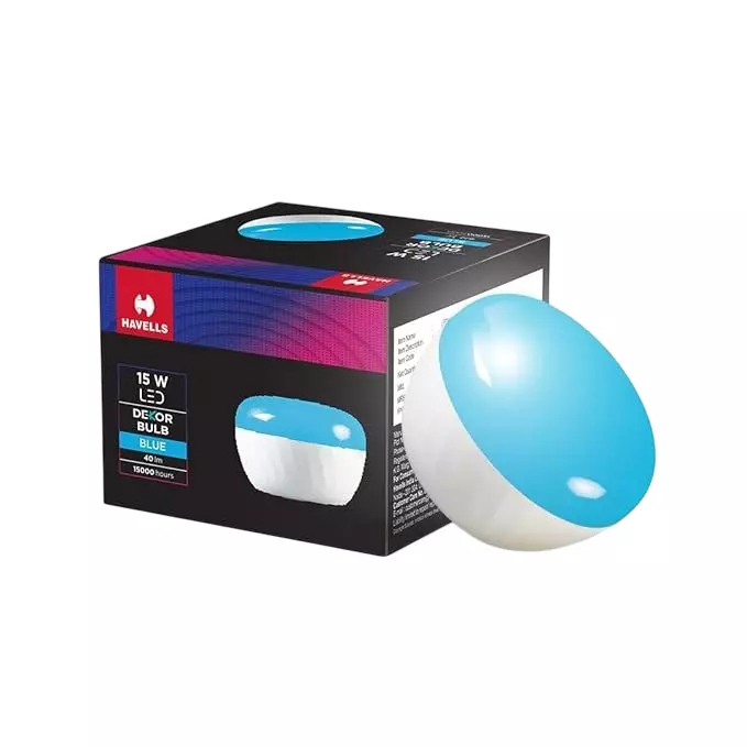 Havells 15 W Dekor Bulb LED Lamp B22 Base Cap and Blue Color, LHLDDDBNS5R15
