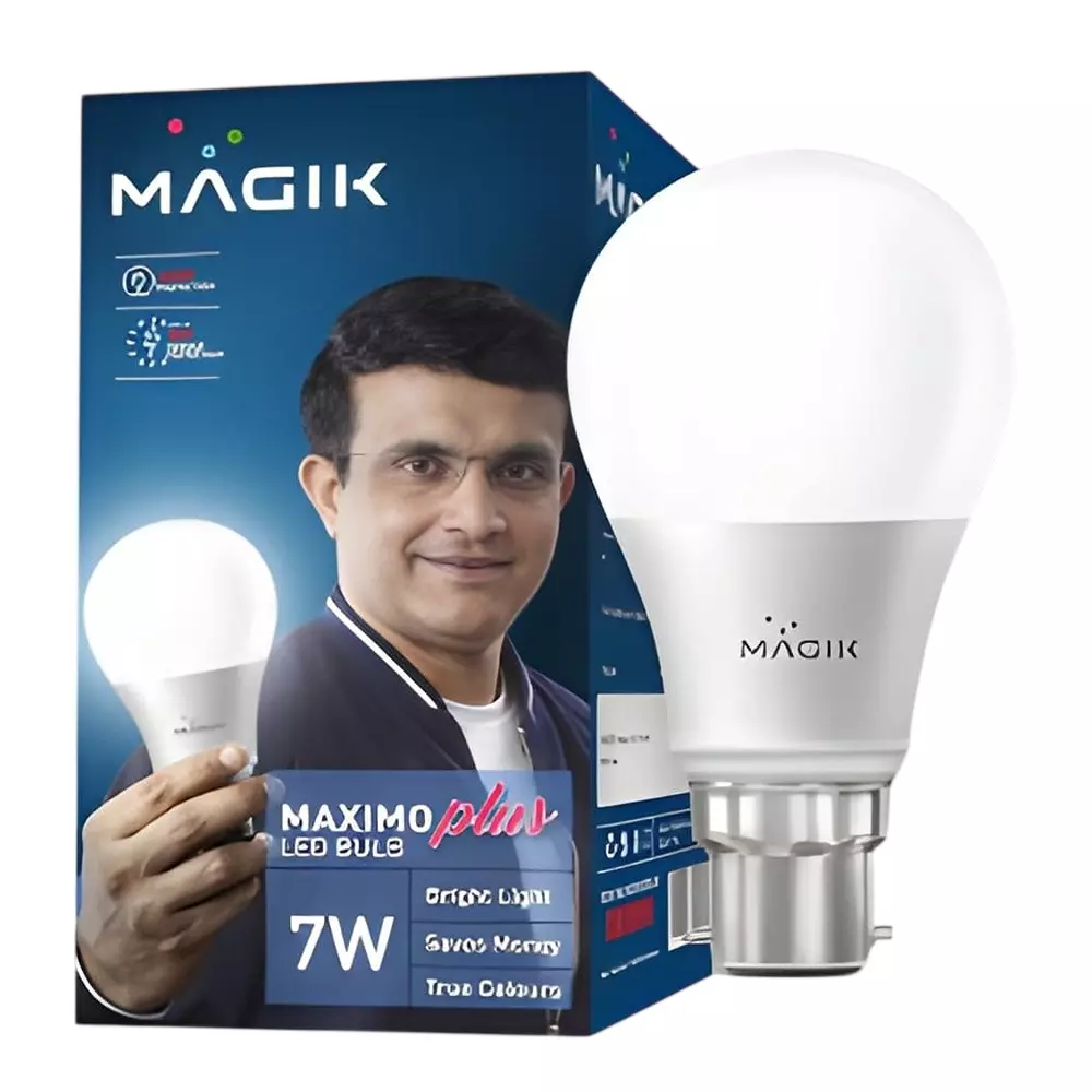 Magik 7 W Maximo Plus LED Bulb 6500 K Color Temperature B22 Base and Upto 4 kV Surge Protection, LUMAP007C4129E10 (Pack of 10)