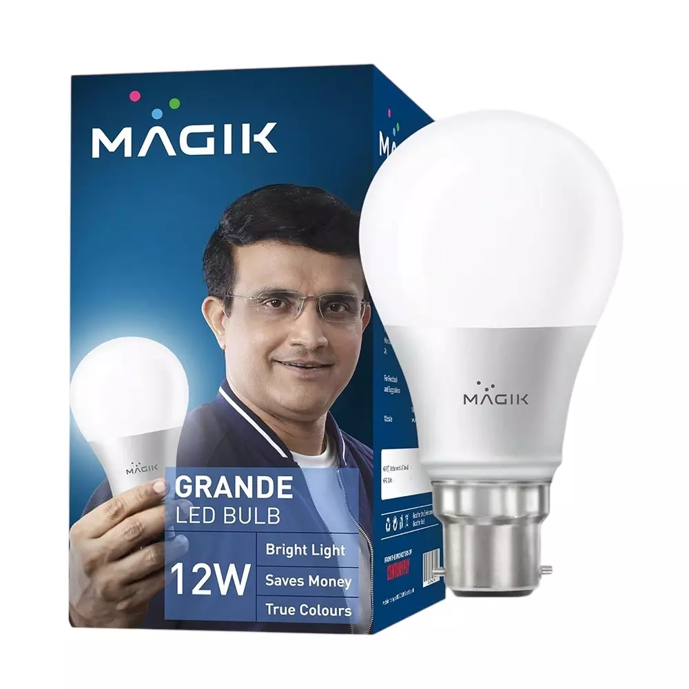 Magik 12 W Grande LED Bulb 6500 K Color Temperature B22 Base and Upto 440 V Surge Protection, LUGR012CP4171E2 (Pack of 2)