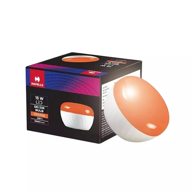 Havells 15 W Dekor Bulb LED Lamp B22 Base Cap and Orange Color, LHLDDDBNU5R15