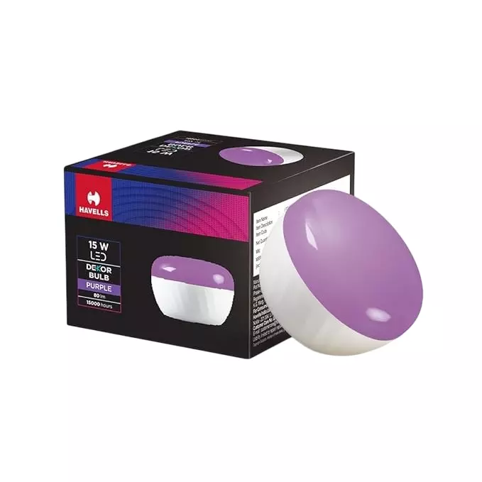 Havells 15 W Dekor Bulb LED Lamp B22 Base Cap and Purple Color, LHLDDDBNZ5R15