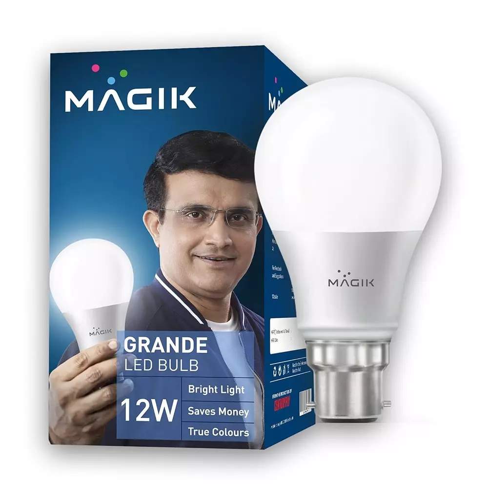 Magik 12 W Grande LED Bulb 6500 K Color Temperature B22 Base and Upto 440 V Surge Protection, LUGR012CP4171E10 (Pack of 10)