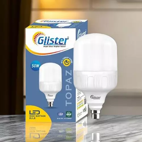 Glister 50 W LED Bulb 6500K Color Temperature B22D Bulb Base White