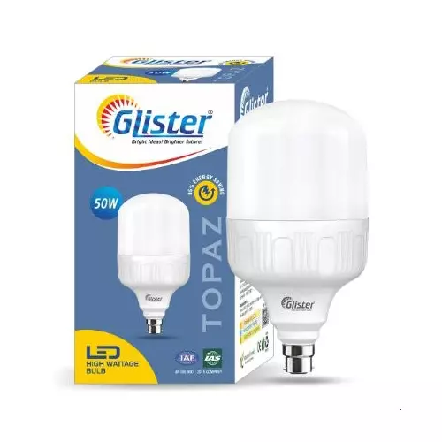 Glister 50 W LED Bulb 6500K Color Temperature B22D Bulb Base White