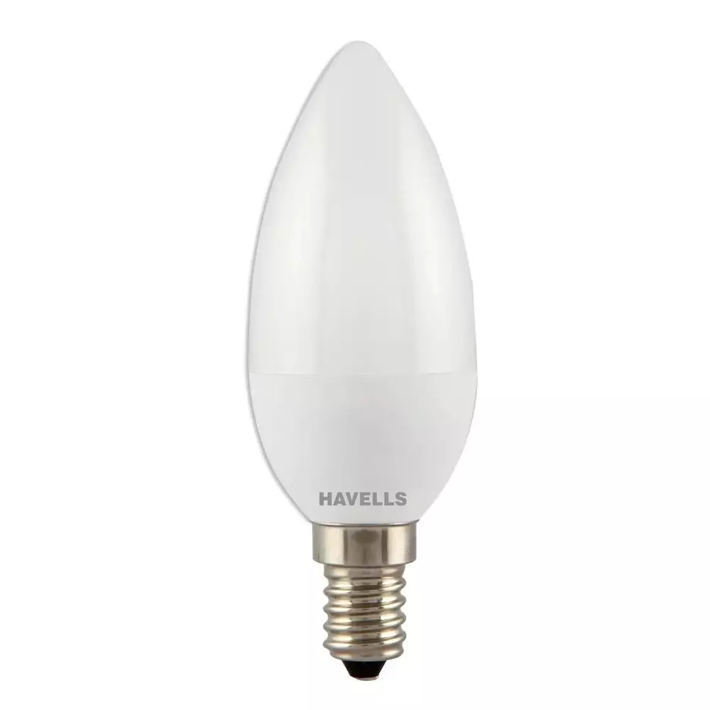 Havells 5 W Adore LED Lamp Candle Shape 2 Star E14 Base Cap and Natural White, LHLDDDEAIG4R005
