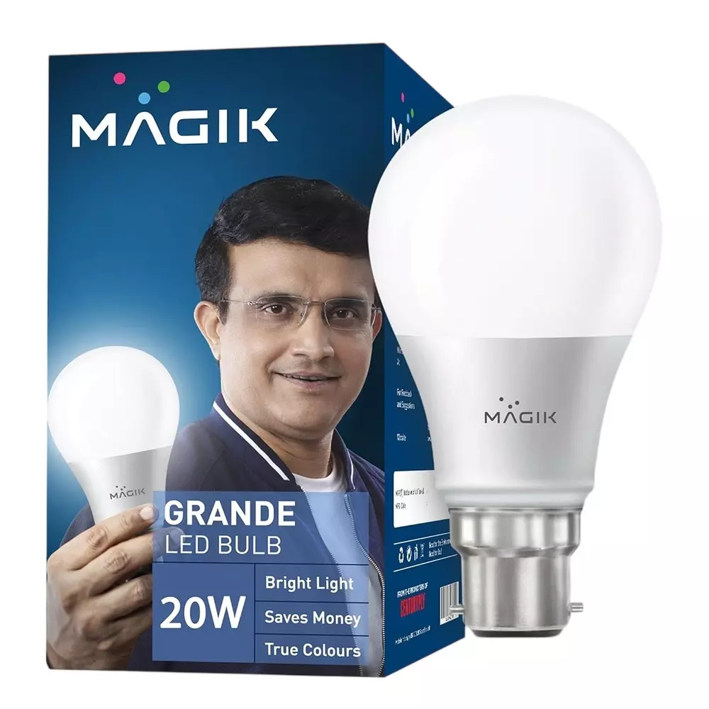 Magik 20 W Grande LED Bulb 6500 K Color Temperature B22 Base and Upto 440 V Surge Protection, LUGR020CP4173E4 (Pack of 4)