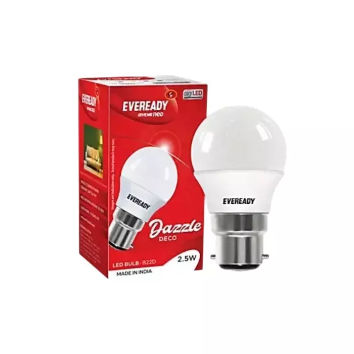Eveready Dazzle Deco LED Bulb 2.5 W Power Modern Abs & Aluminium White for Home & Office