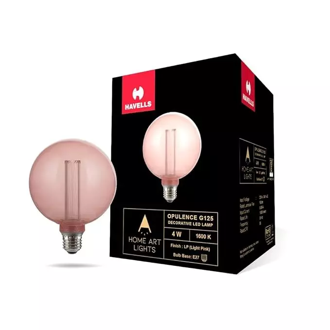 Havells 4 W Opulence G125 LED Lamp Pink E27 Base Cap and 1600 K, LHLDBLHA6F8R004