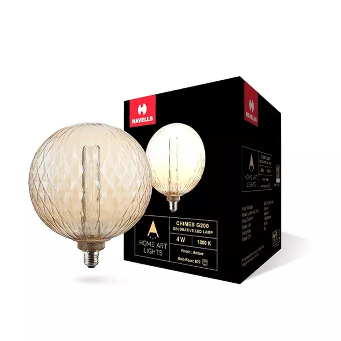 Havells 4 W Chimes G200 LED Lamp Amber E27 Base Cap and 1800 K, LHLDBHHG6G8R004