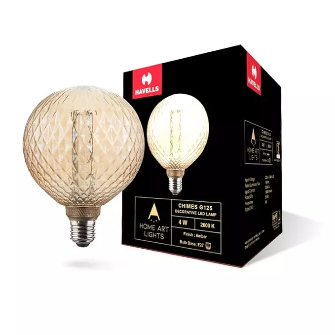 Havells 4 W Chimes G125 LED Lamp Amber E27 Base Cap and 2600 K, LHLDBGHA618R004