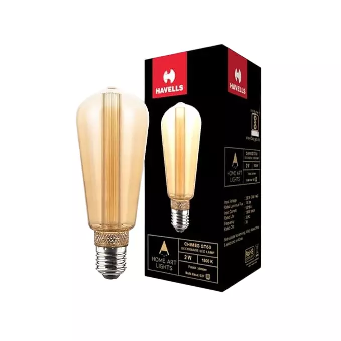 Havells 2 W Chimes ST60 LED Lamp Amber E27 Base Cap and 1800 K, LHLDBIHG6G8R002