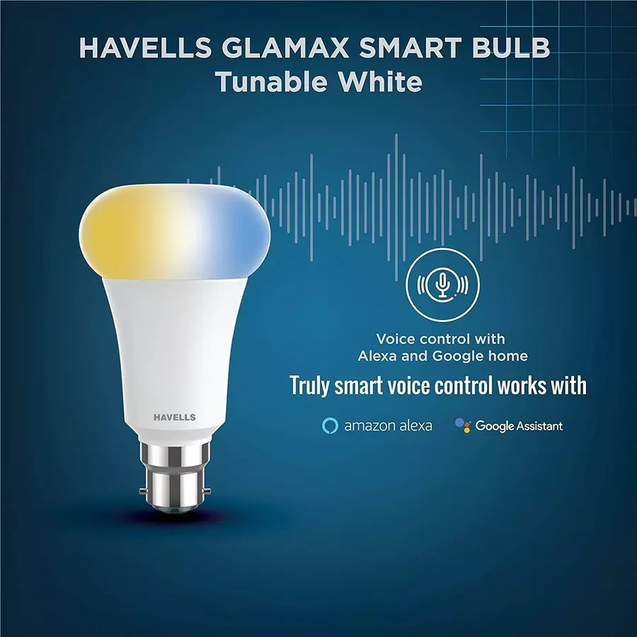 Havells Glamax 9 W Smart bulb B22 White 6500 K, LHLDAMED3A8R009