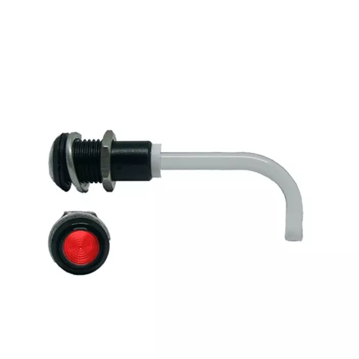 BIVAR Panel Mount Right Angle LED Light Pipe Red Round Lens, RHD-0900-2000-F9PZR67PR