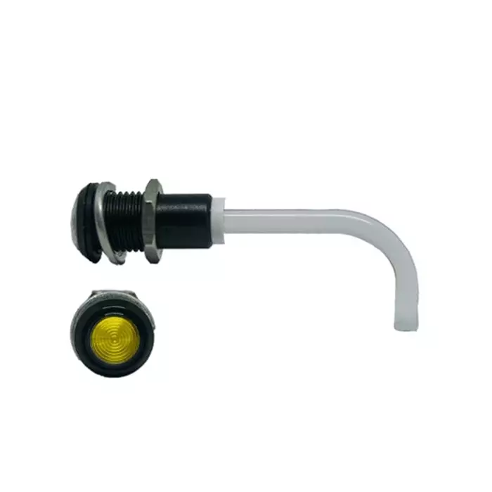 BIVAR Panel Mount Right Angle LED Light Pipe Yellow Round Lens, RHD-0900-2000-F9PZY67PR