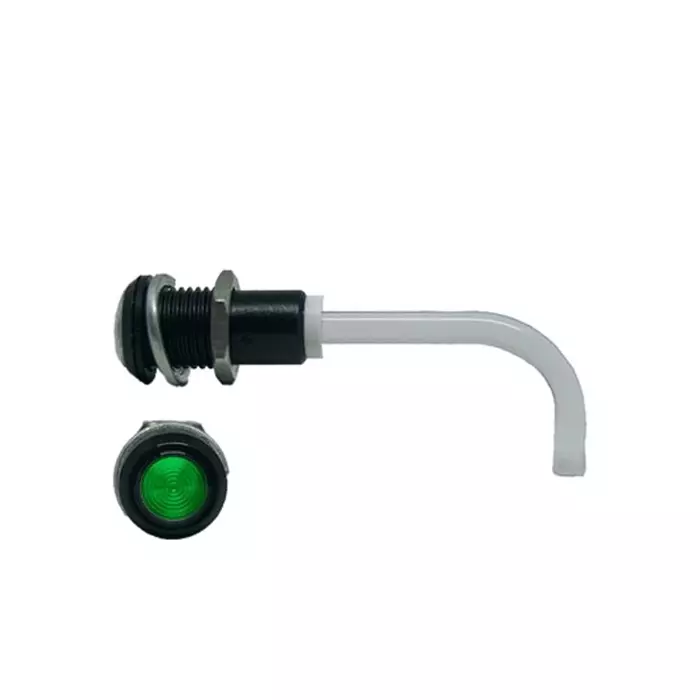 BIVAR Panel Mount Right Angle LED Light Pipe Green Round Lens, RHD-1100-3500-F9PZG67PR
