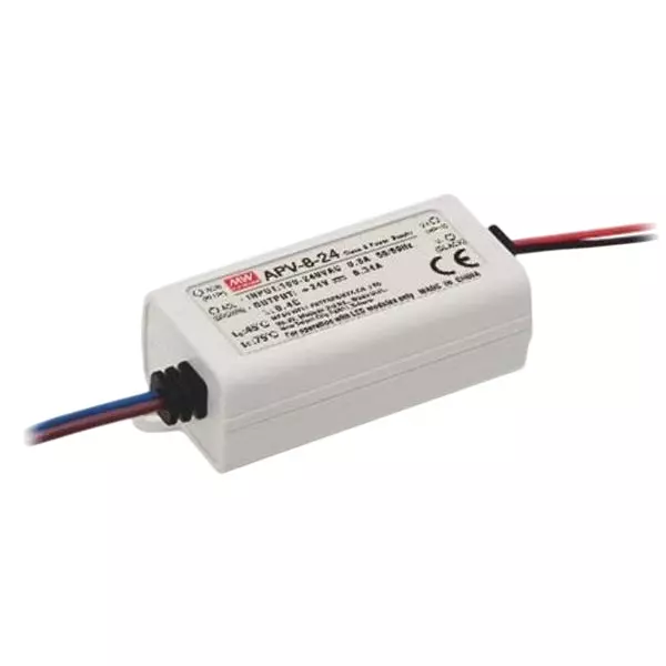 Mean Well APV-8 Series LED Drivers Power Supply 1 Output 60 mm (2.362 inch) Without Dimming, APV-8-24