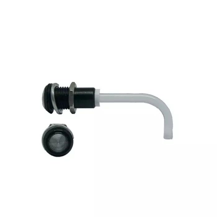 BIVAR Panel Mount Right Angle LED Light Pipe Clear Round Lens, RHD-0900-3500-F9PZ67PR