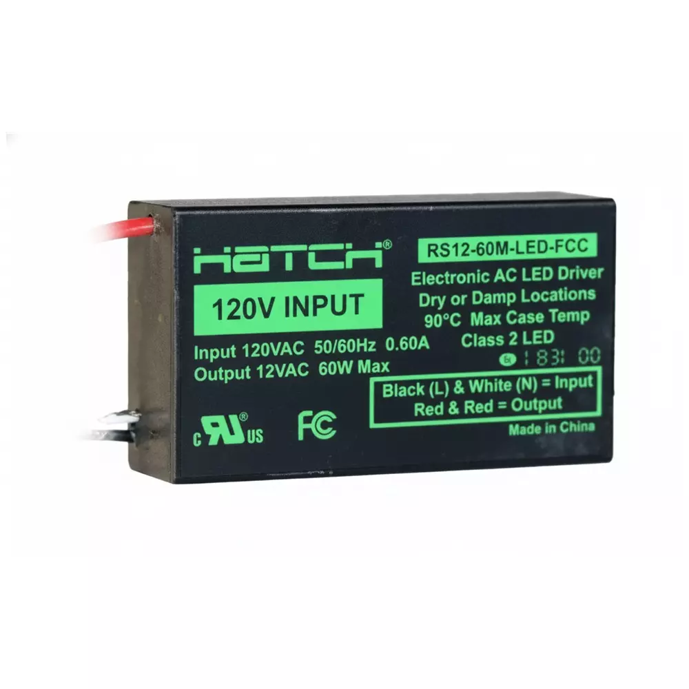 HATCH RS12 Series LED Drivers Power Supply 1 Output 69.088 mm (2.72 inch) With Dimming, RS12-60M-LED-FCC