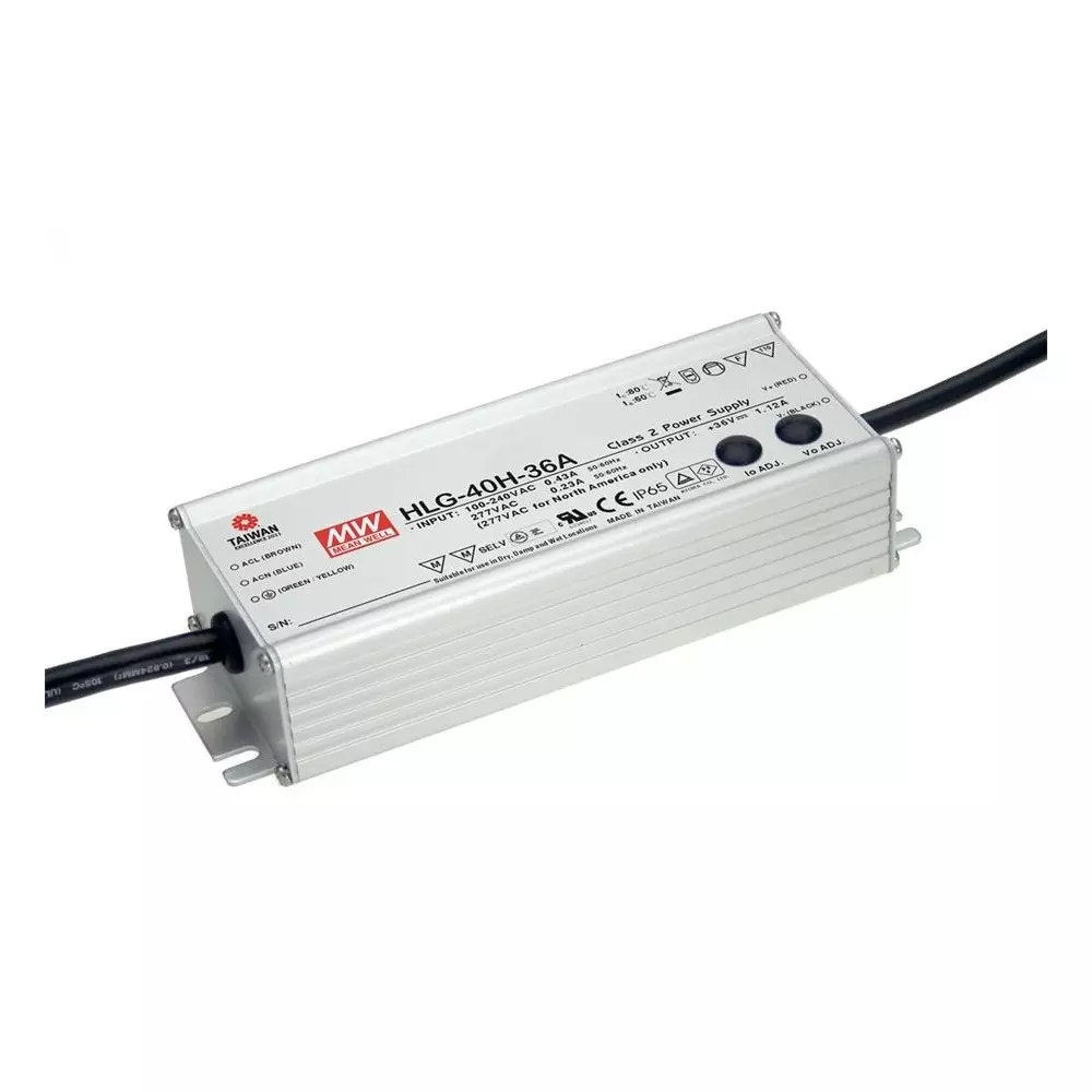 Mean Well LED Drivers Power Supply Chassis Mount 1 Output 40.32 W, HLG-40H-42AB