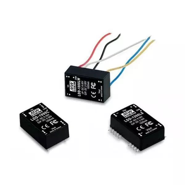 Mean Well LED Drivers Power Supply Through Hole Mount 1 Output 24 W, LDD-1000L