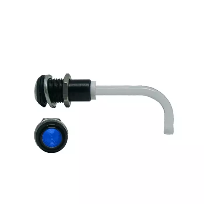 BIVAR Panel Mount Right Angle LED Light Pipe Blue Round Lens, RHD-0700-3500-F9PZB67PR