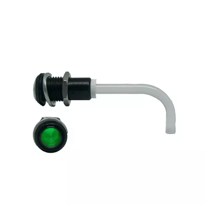 BIVAR Panel Mount Right Angle LED Light Pipe Green Round Lens, RHD-0900-1500-F9PZG67PR