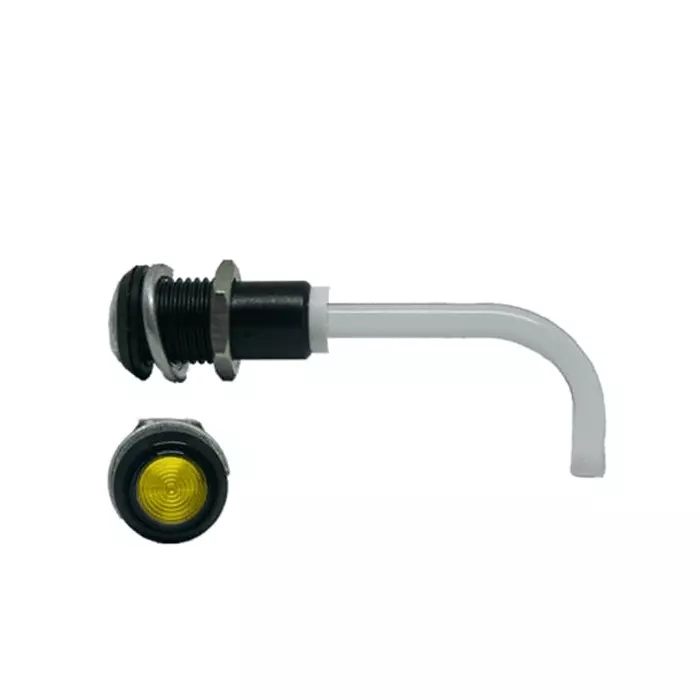 BIVAR Panel Mount Right Angle LED Light Pipe Yellow Round Lens, RHD-0900-3000-F9PZY67PR