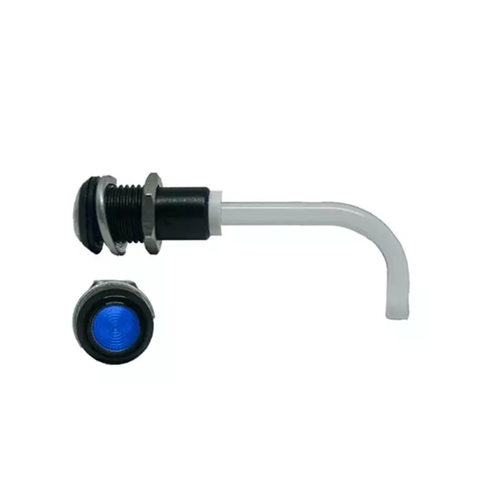 BIVAR Panel Mount Right Angle LED Light Pipe Blue Round Lens, RHD-1100-2000-F9PZB67PR