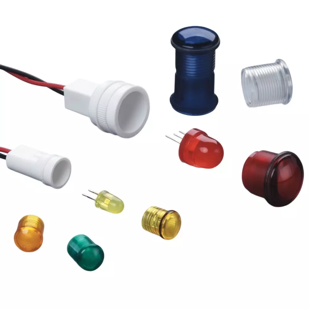 VCC Holders Thermoplastic (TP) T-1 3/4 (5 mm) LED Size with Wire Leads, CNX_440_X02_4_1_24