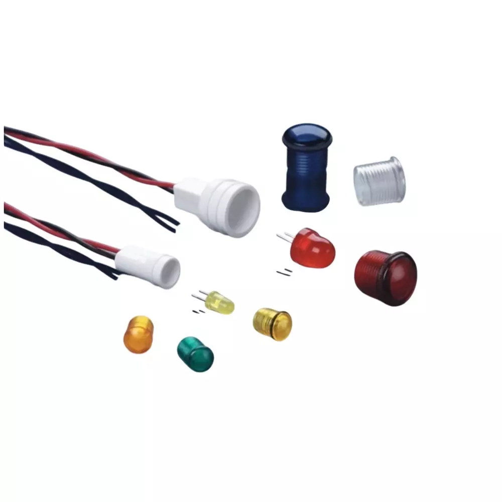 VCC Holders Thermoplastic (TP) T-1 3/4 (5 mm) LED Size with Wire Leads, CNX440-E02-4-1-08