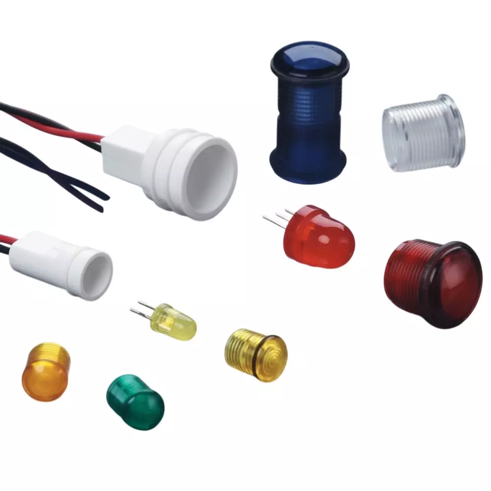 VCC LED Cable Assemblies Polyester (PBT) T-1 3/4 (5 mm) LED Size Black, Red, White, CNX440E034612