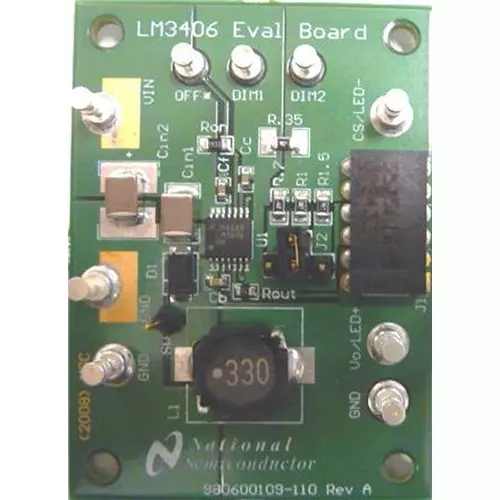 TEXAS INSTRUMENTS LM3406 Series Evaluation Boards 6 to 75 V Operating Supply Voltage, LM3406MHEVAL/NOPB