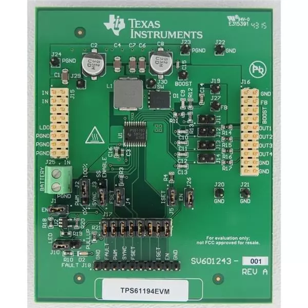 TEXAS INSTRUMENTS TPS61194 Series Evaluation Modules 4.5 to 40 V Operating Supply Voltage, TPS61194EVM