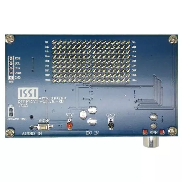 Lumissil IS31FL3731 Series Evaluation Boards 5 V Operating Supply Voltage, IS31FL3731-QFLS2-EB
