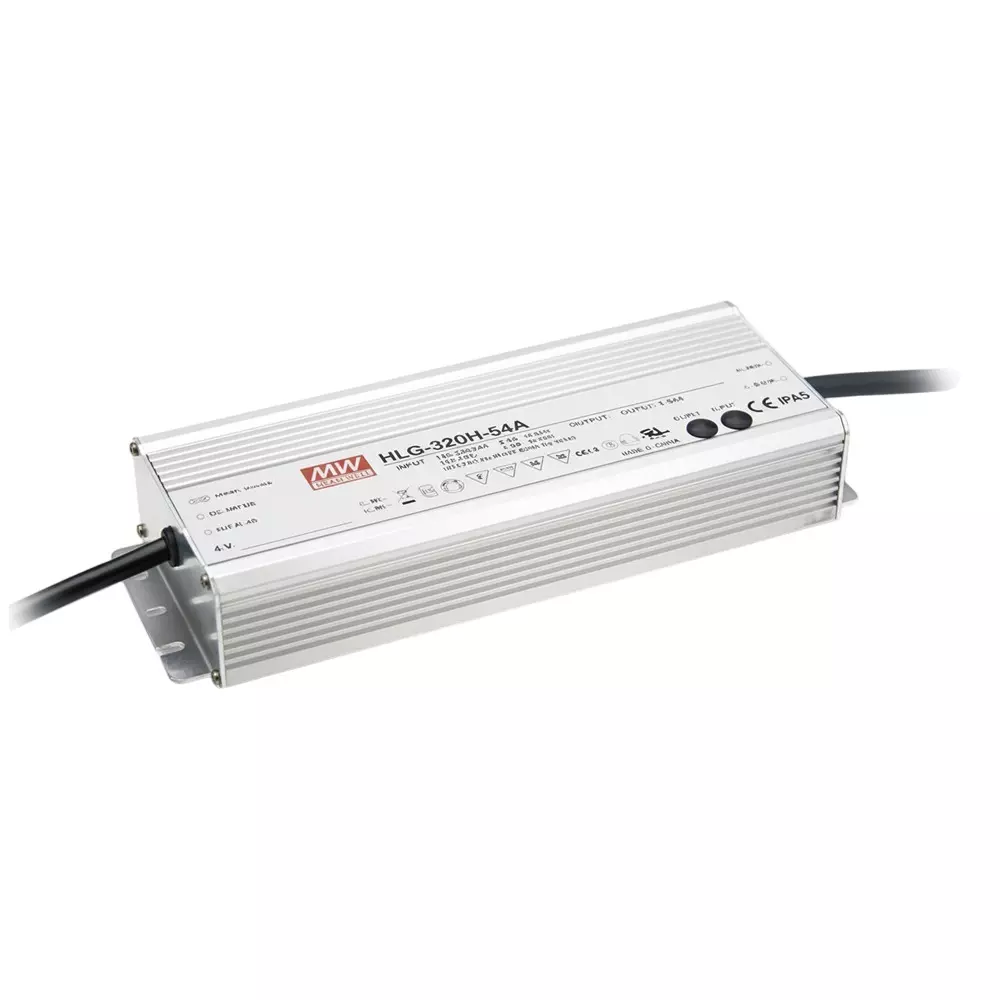 Mean Well HLG-320H Series LED Drivers Power Supply 1 Output 225.2 mm (8.866 inch) With Dimming, HLG-320H-36A
