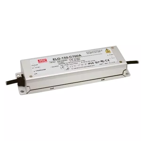 Mean Well ELG-150-C Series LED Drivers Power Supply 1 Output 219 mm (8.622 inch) With Dimming, ELG-150-C1050B