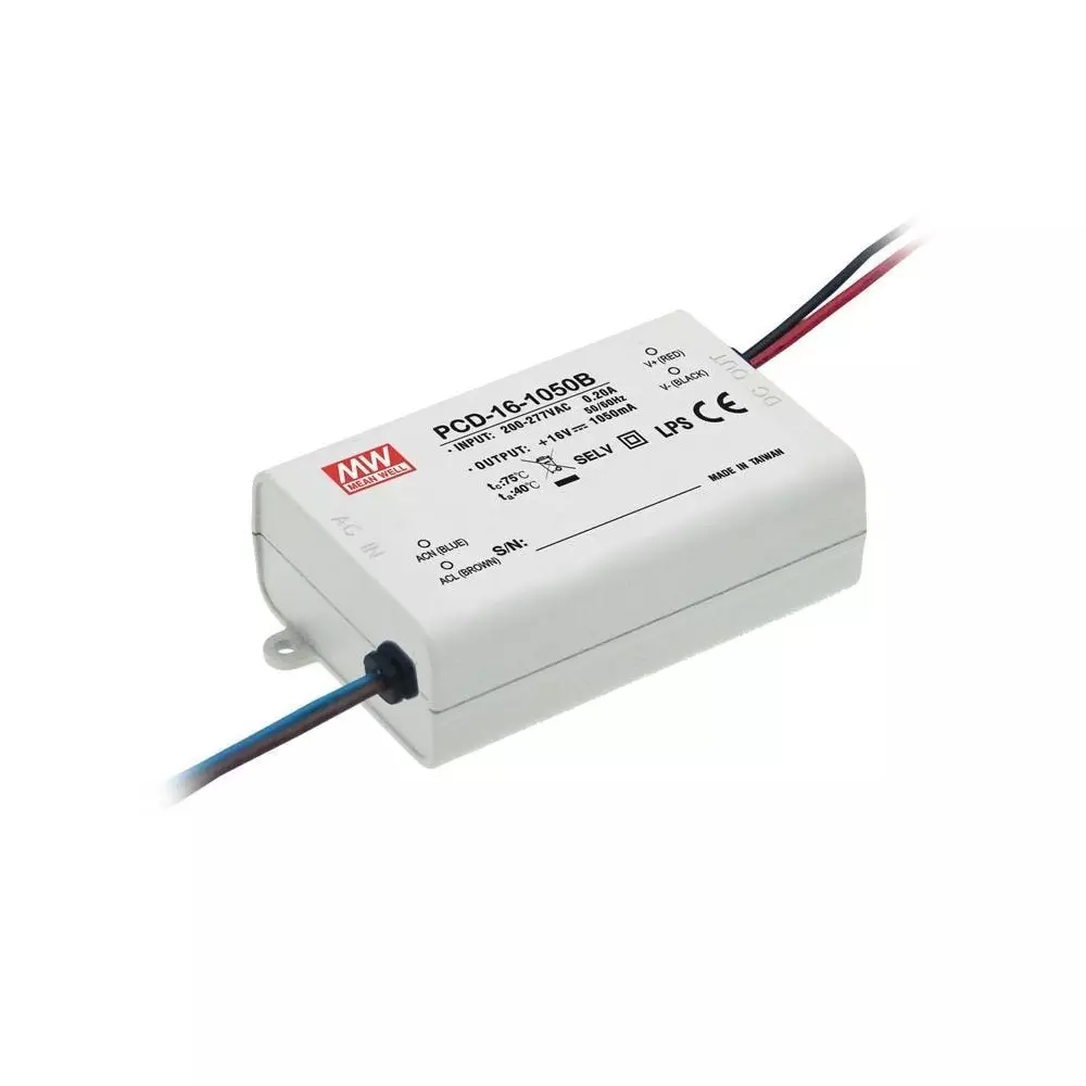 Mean Well LED Drivers Power Supply Chassis Mount 1 Output 16.8 W, PCD-16-350A