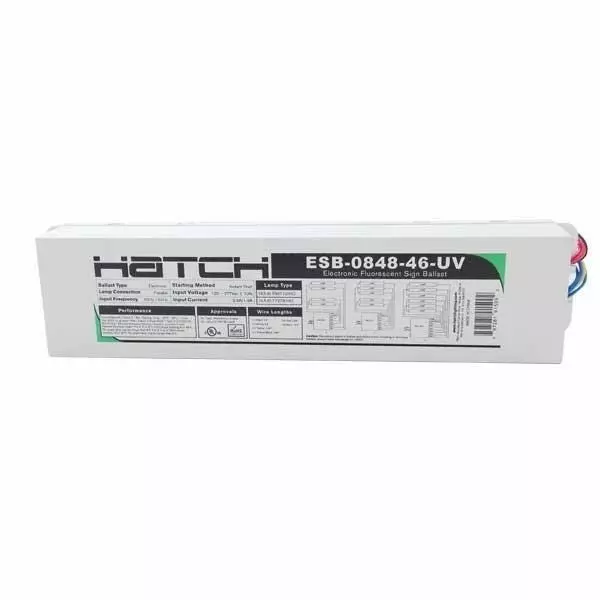 HATCH Electronic Fl Sign Ball for F72T8/HO, F96T12/HO, ESB-0848-46-UV