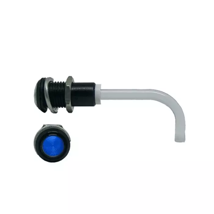 BIVAR Panel Mount Right Angle LED Light Pipe Blue Round Lens, RHD-0700-3000-F9PZB67PR