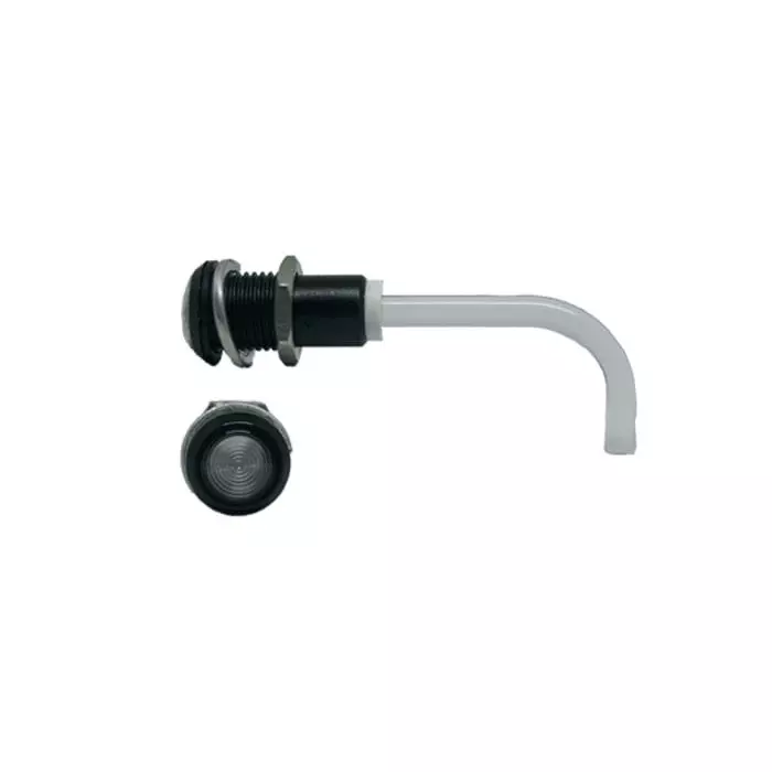 BIVAR Panel Mount Right Angle LED Light Pipe Clear Round Lens, RHD-0900-3000-F9PZ67PR