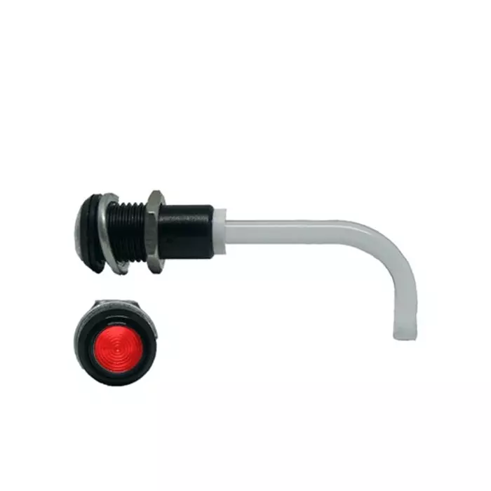 BIVAR Panel Mount Right Angle LED Light Pipe Red Round Lens, RHD-0900-3000-F9PZR67PR