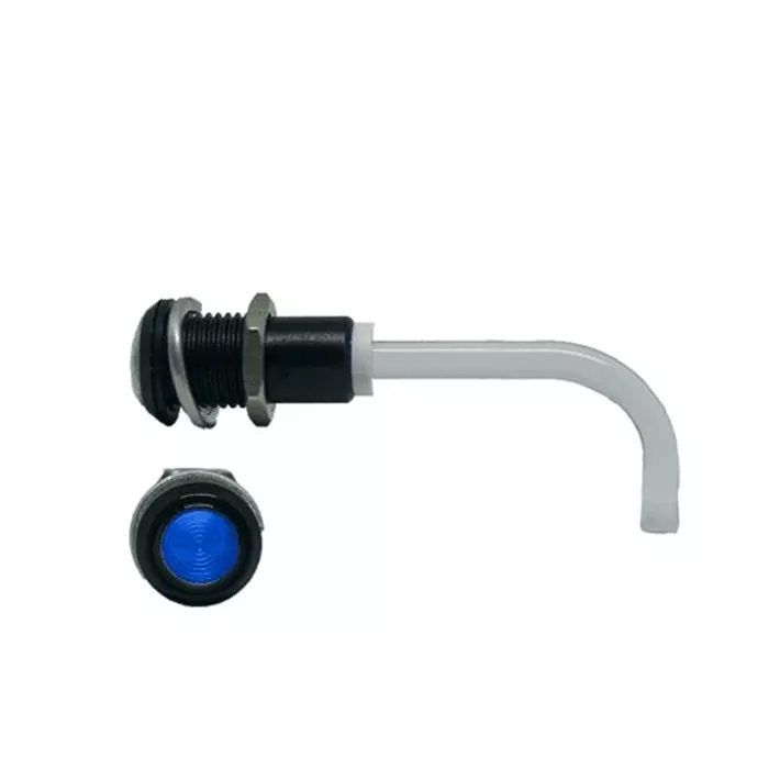 BIVAR Panel Mount Right Angle LED Light Pipe Blue Round Lens, RHD-0900-3500-F9PZB67PR