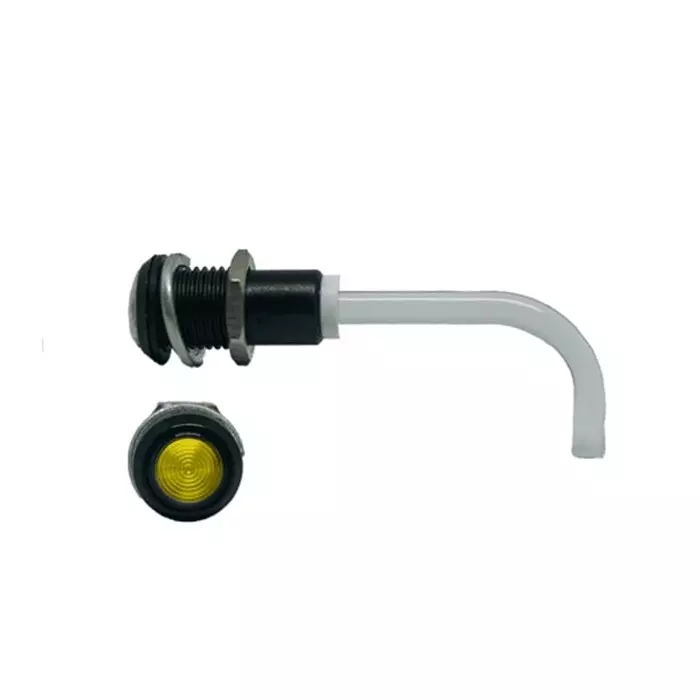 BIVAR Panel Mount Right Angle LED Light Pipe Yellow Round Lens, RHD-1100-1500-F9PZY67PR