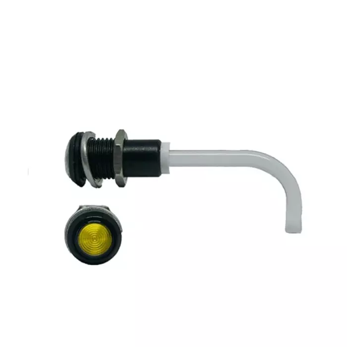 BIVAR Panel Mount Right Angle LED Light Pipe Yellow Round Lens, RHD-1100-2000-F9PZY67PR