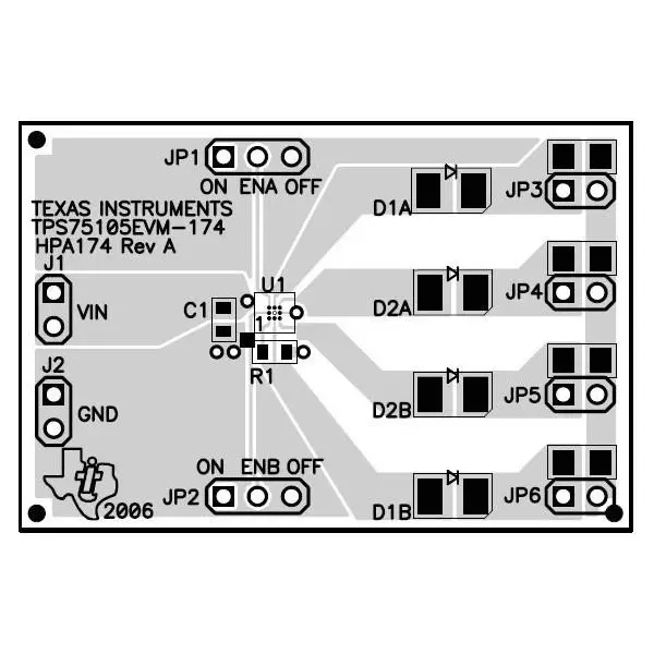 TEXAS INSTRUMENTS TPS75105-174 Series Evaluation Modules 2.7 to 5.5 V Operating Supply Voltage, TPS75105EVM-174